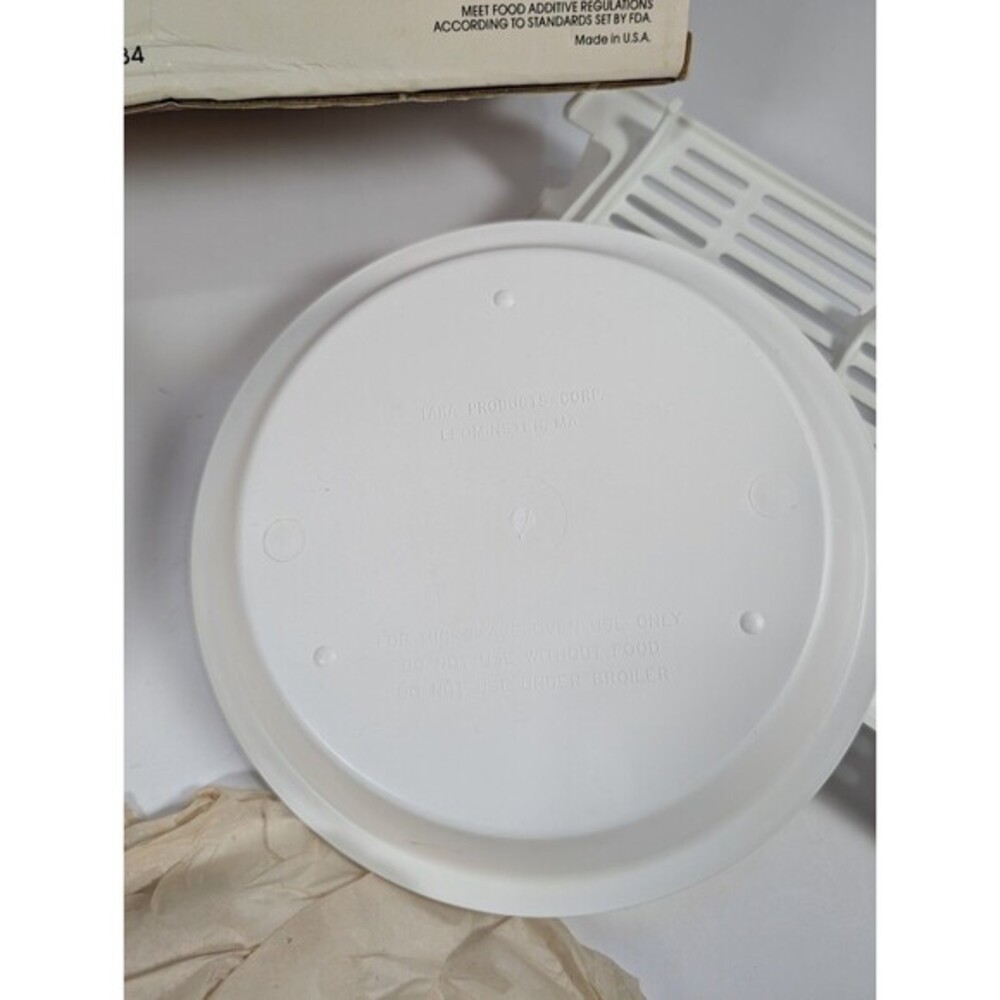 Vintage Sears Microwave Oven Cookware 4 Piece Set Baking Ring Pie Plate Rack USA - Picture 9 of 12